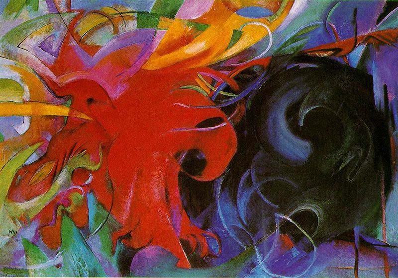Franz Marc Fighting Forms, 1914 oil painting picture